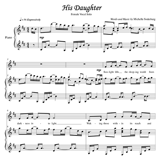 Smother Daughter Piano Sheet Music