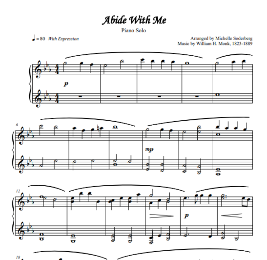 Abide With Me - Piano Solo